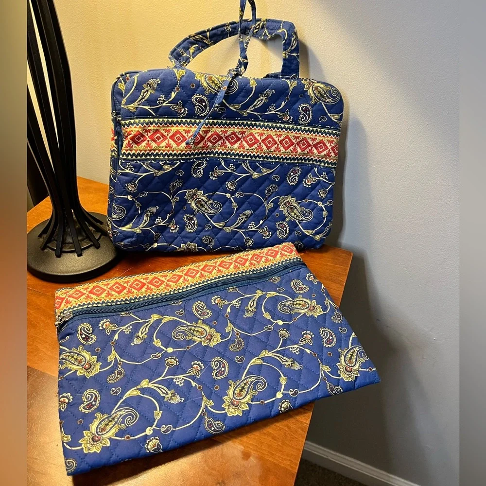 Americana by Sharif Quilted Makeup toiletry bag & zipper lingerie bag